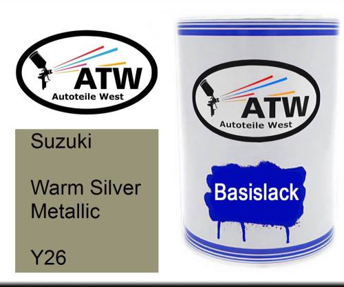 Suzuki, Warm Silver Metallic, Y26: 500ml Lackdose, von ATW Autoteile West.